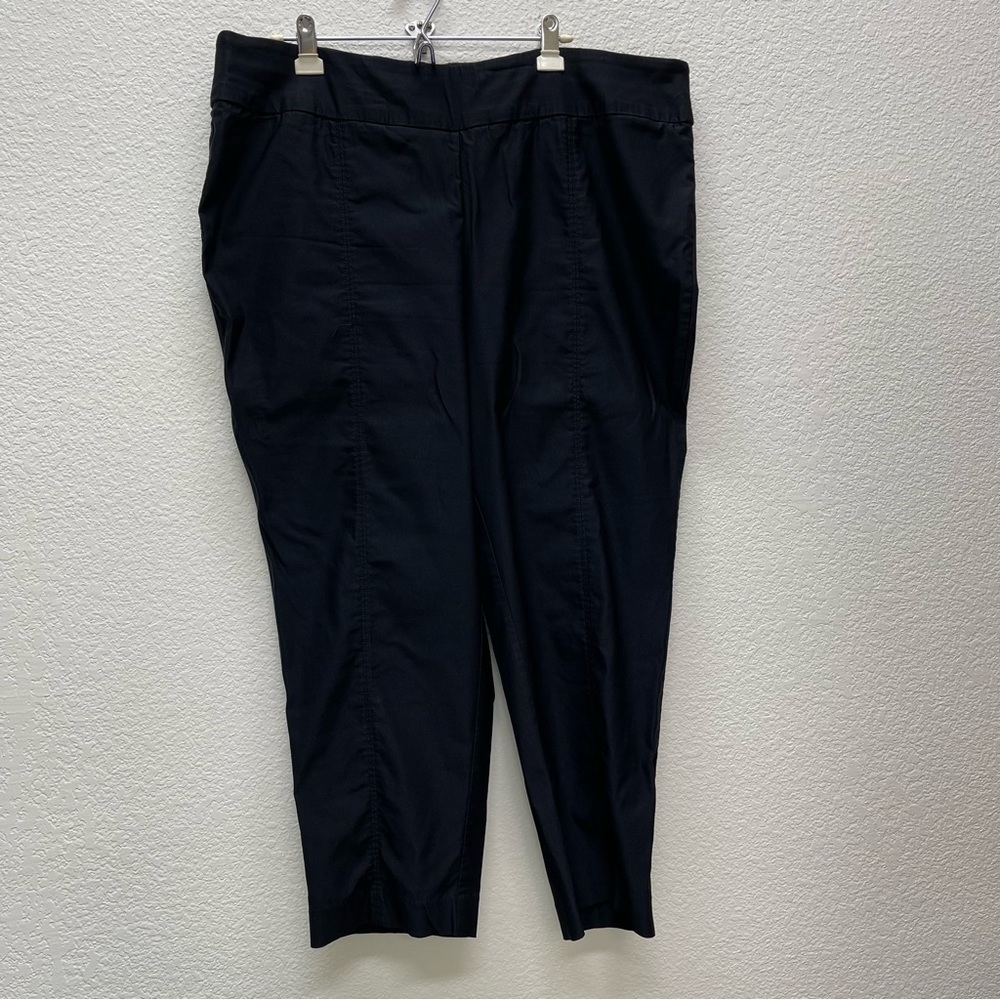 NEW DIRECTIONS Curvy Womens PLUS 2X Dress Pants Stretch Elastic Waist Black